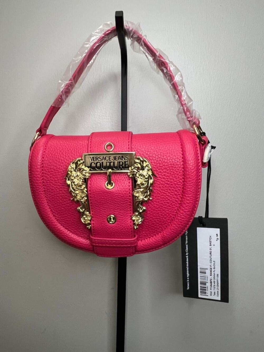 Versace Jeans Couture Range F Pink Buckle Shoulder Crossbody Bag NWT
